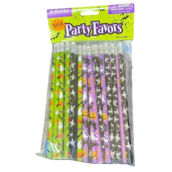 Vintage Halloween Pencils Pack of 30 NOS Sealed Party Favor Collectible Amscan