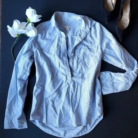 💍J.crew Striped Semi Tunic Shirt 100% cotton