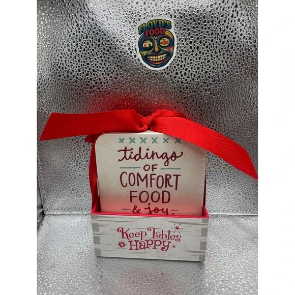 Hallmark North Pole 16 Snow Coasters‎ 4 Designs Comfort Food Joy Gift Set