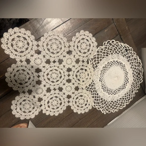 Elegant White Crochet Dollie’s Set