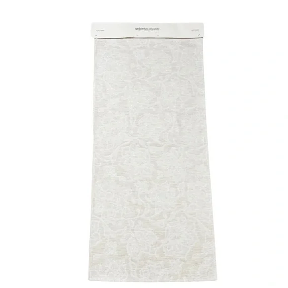 Antonio Salgado Light Gray Patterned Jacquard Table Runner 20 in. X 90 in. NWT