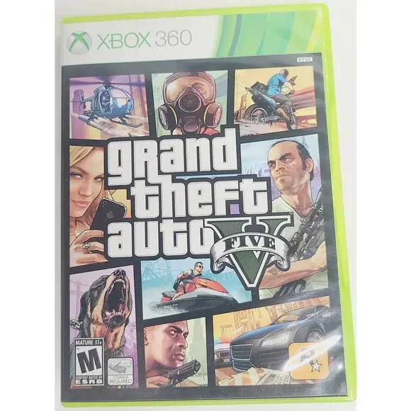Grand Theft Auto V Five XBOX Live Video Game 2013 TESTED w/Booklet & Poster