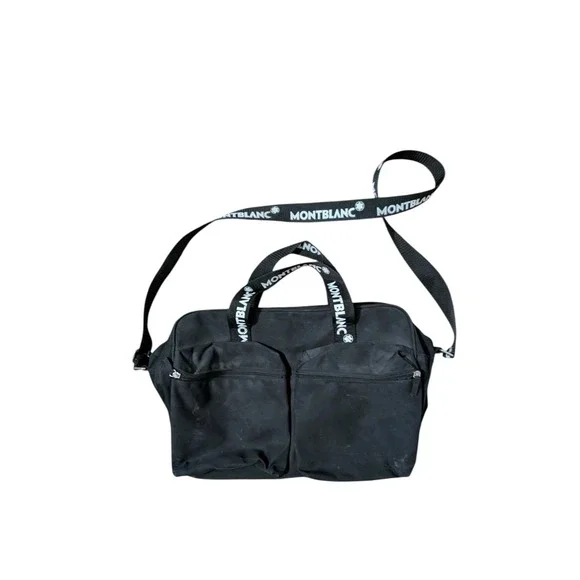 MONTBLANC Parfum Black NylonGym Travel Luggage Duffle Shoulder Bag