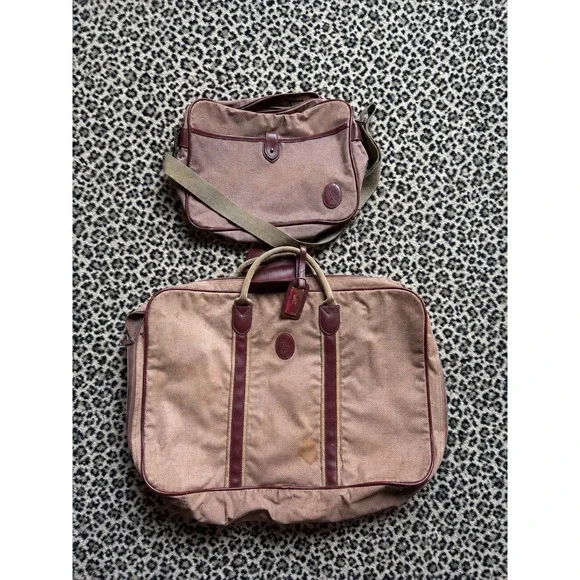 Lot 2 VTG Ralph Lauren Polo Travel Bags Duffel Carry On Repair Repurpose AS iS