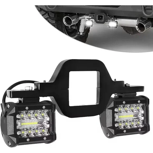 60W LED Pods Tow Hitch Mounting Bracket Kit - Dual Light Bar Combo Beam New