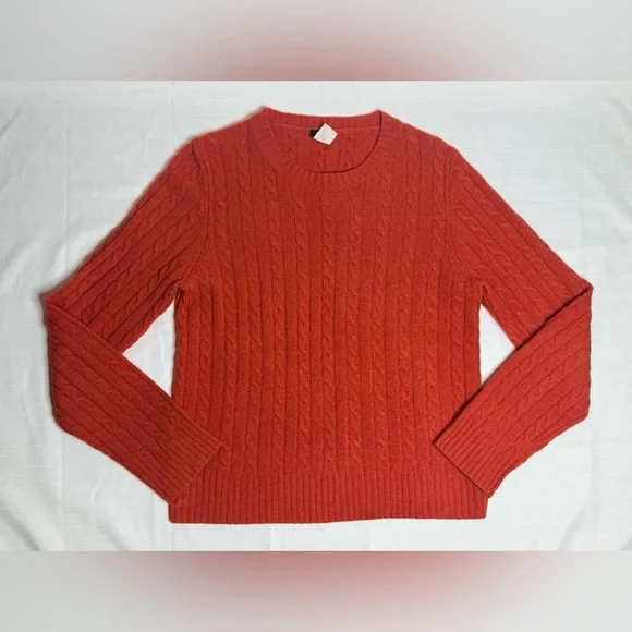 J. Crew Womens Always Cotton Cable-Knit Crewneck Sweater Large