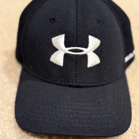 Youth Under Armour Black Hat with White Logo
