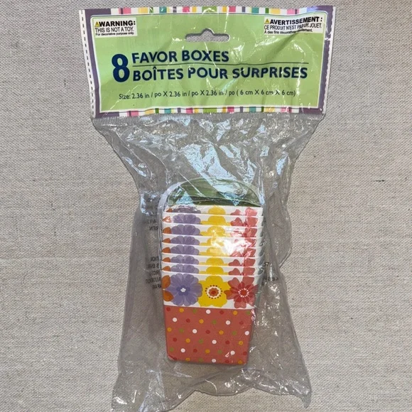 Colorful Party Favor Boxes - 8 Pack