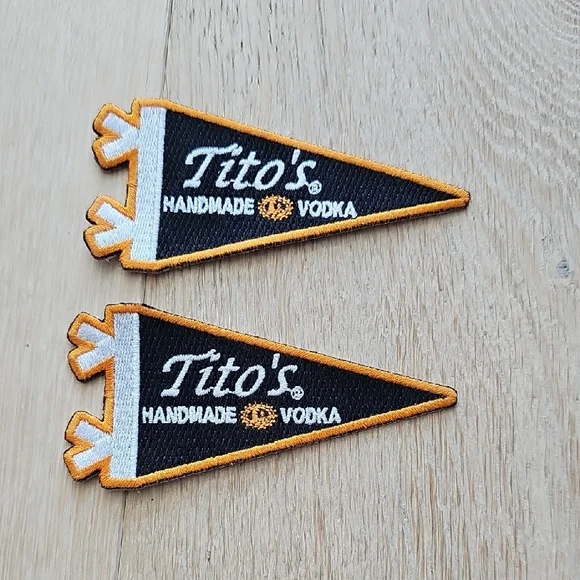 Black and Orange Kids Pennant Patches Set of 2