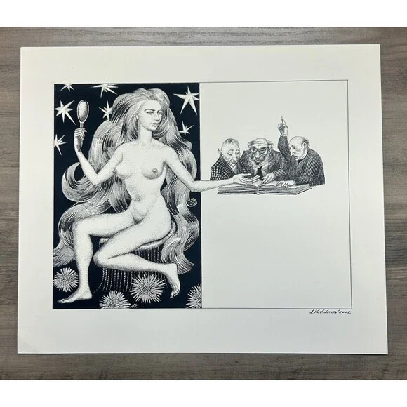 Original Alexander Valdman 2002 Signed Pen & Ink Drawing 13 X 11