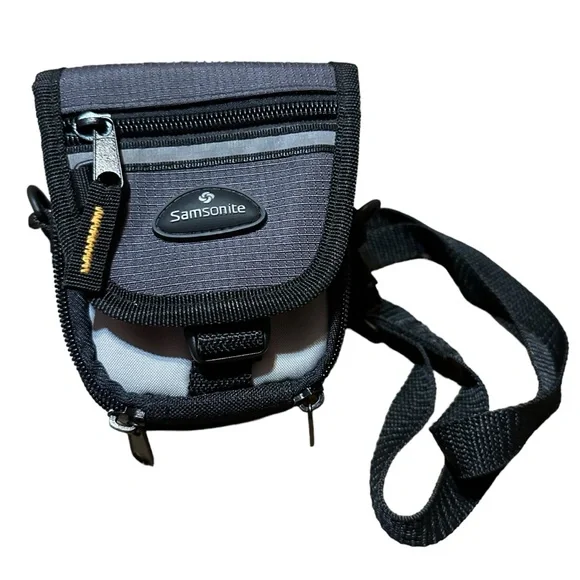Samsonite Small Padded Camera Bag Case Black Gray Strap 5 x 3.5