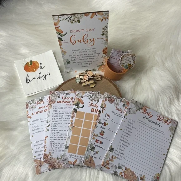 Little Pumpkin Baby Shower Unisex Games Favors