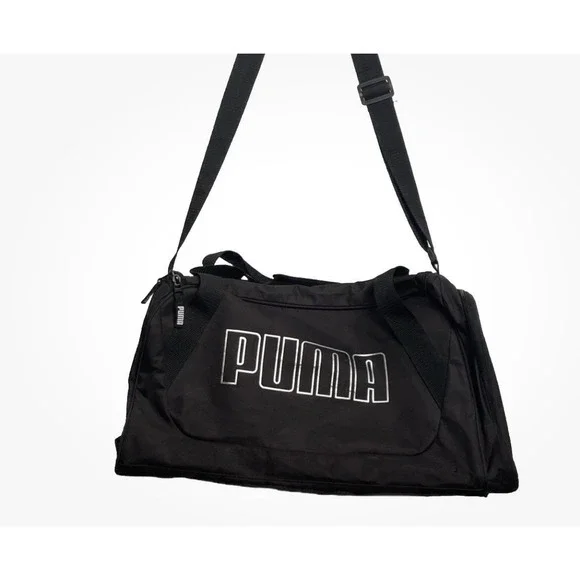 Puma‎ Duffle Bag Large Travel Black Gym Zipper Bag