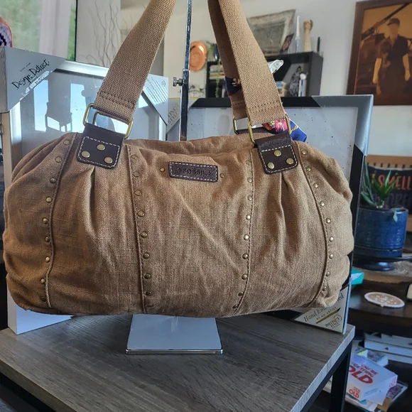 Fossil Brown Linen Bag