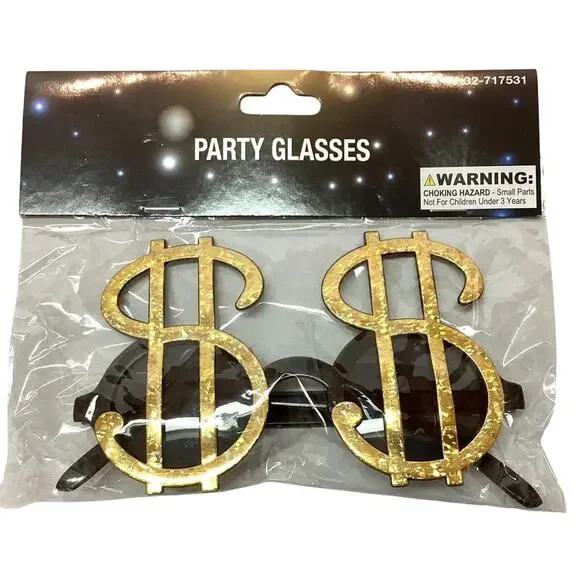 Fun dollar signs party glasses