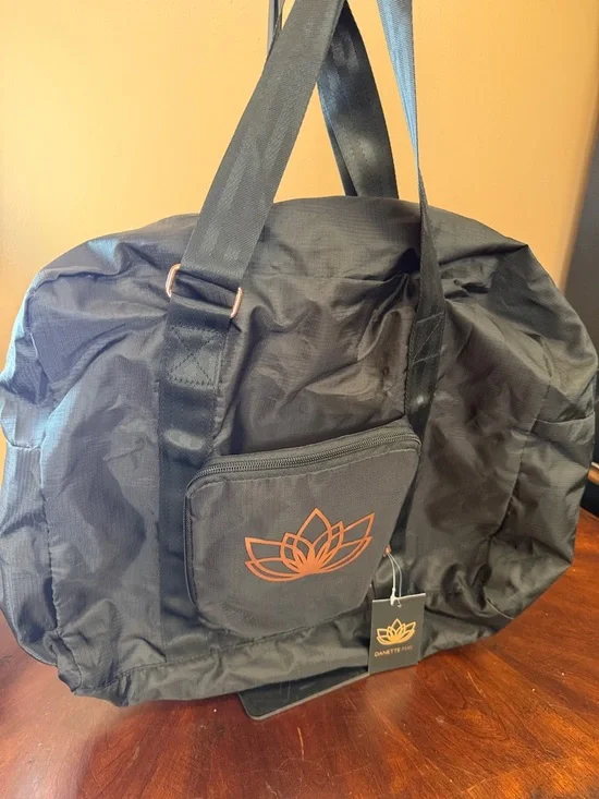 Black‎ Duffel Bag with Lotus Logo by