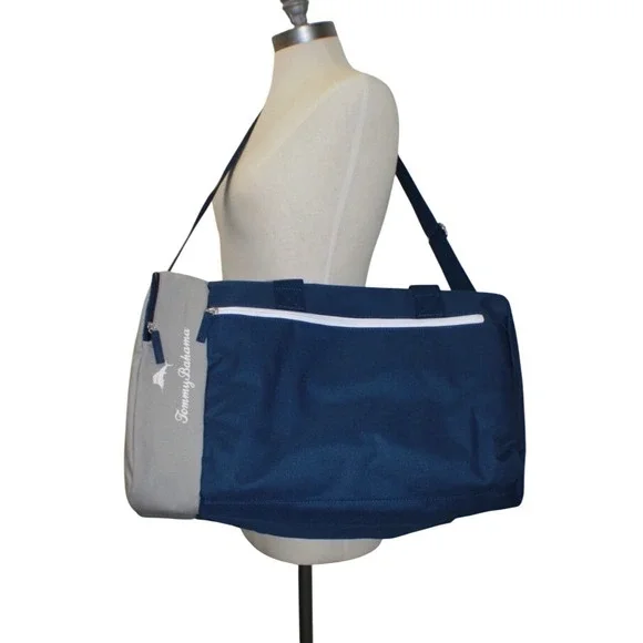 Tommy Bahama Blue/Beige Duffle Bag Travel Gym Carry On‎