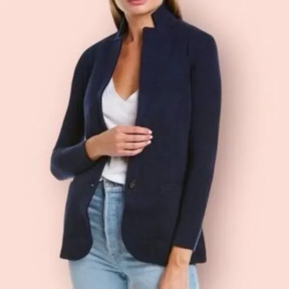 J. Crew Navy Knit Blazer Sz XS