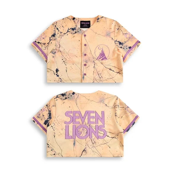 SEVEN LIONS - MARBLE & MYST CROP JERSEY EDM Rave Baseball Jersey size Small