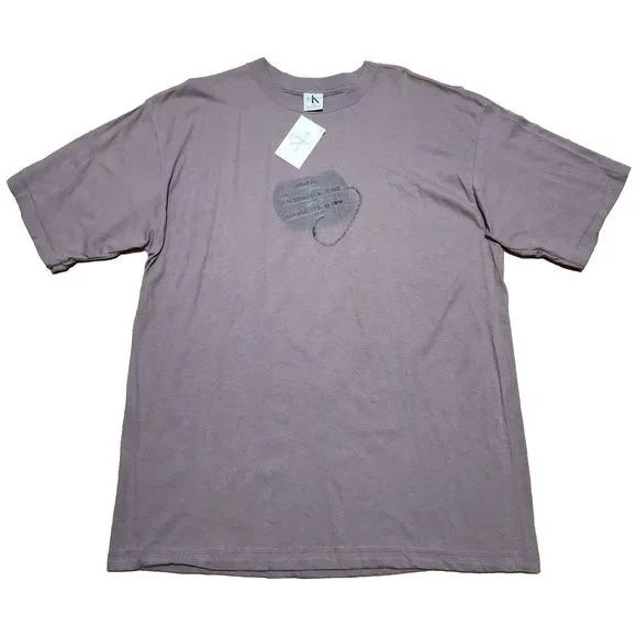 RARE NWT Vintage 80s Calvin Klein Khaki Fatigue Brown Dog Tag Shirt Men L/XL USA