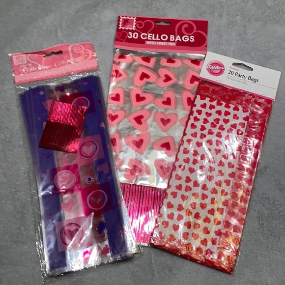 3 Valentines Treat bags with ties