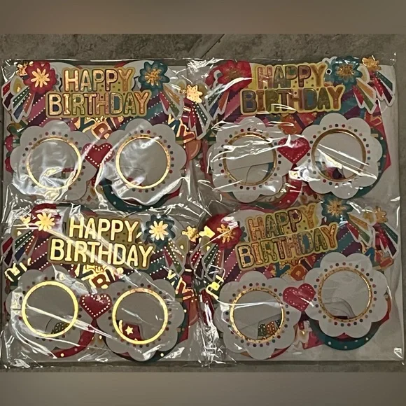 Kids child Colorful Paper cardboard Glasses Happy Birthday favors set of 24