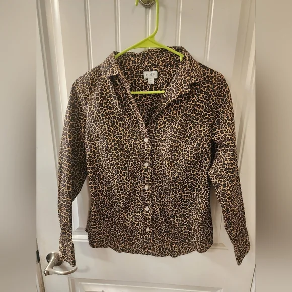 J.Crew Leopard Print Button Down Shirt | 100% Cotton | Small