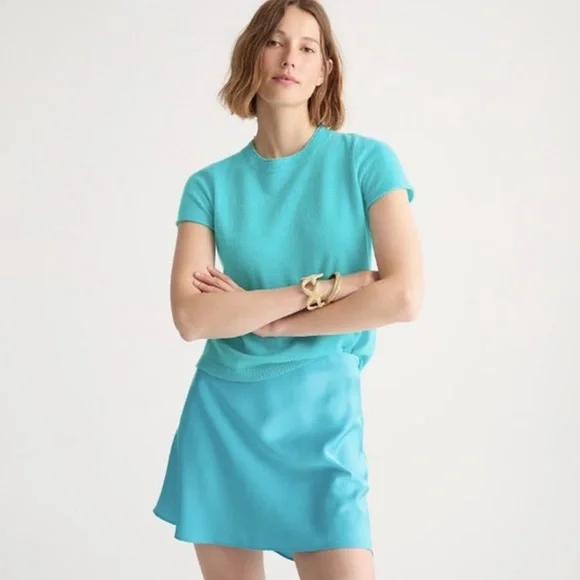 J. Crew - Cashmere Relaxed T-shirt - Bright Blue/Aqua