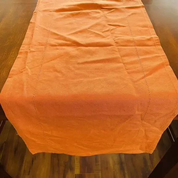 Nicole Miller Table Runner Harvest Orange Rectangle Fall Autumn Cotton 16