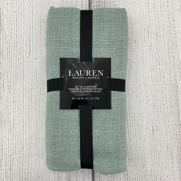 Lauren Ralph Lauren Napkins Sage Green (Set of 4) Holland Dobby Slub Rustic