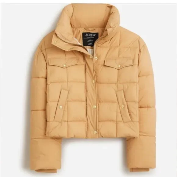 J.Crew Cropped puffer jacket with PrimaLoft Large