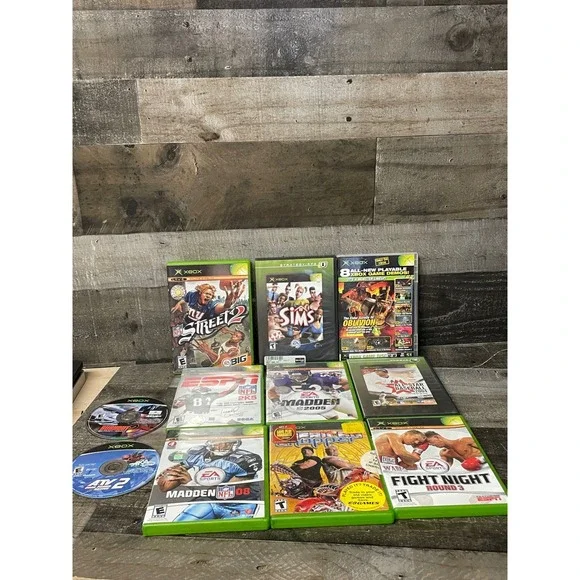 Xbox Original Games Lot: Madden, Sims, Fight Night, Street, Oblivion, UNTESTED