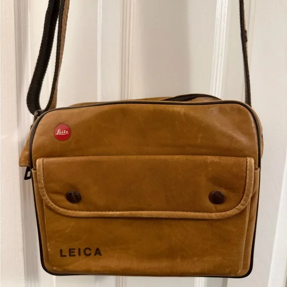 Vintage Leica Tan Leather Camera Bag