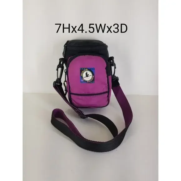 Vtg Quality Camera Accessories Purple Camera Carrying Case 90s Style & Strap