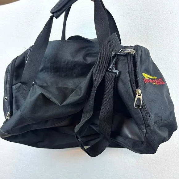 In-N-Out Burger Black Gym Duffel Bag W/ Multiple Zippered Pockets & Adjustable S