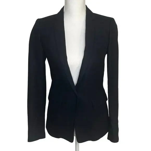 J. crew women's navy 100% linen one button blazer fully lined size 0