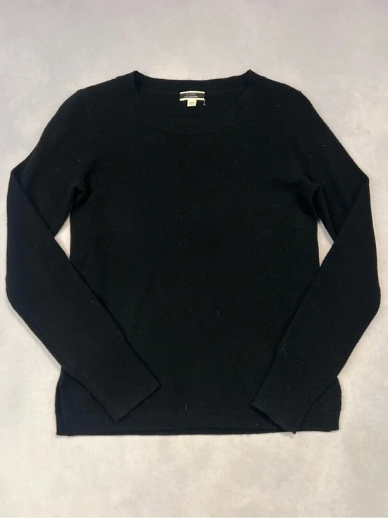 J. Crew Black Crewneck Cashmere Sweater