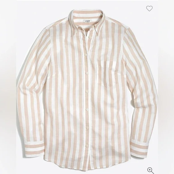 J. Crew Striped Gauze Boy Shirt Button Down Womens Medium C3533