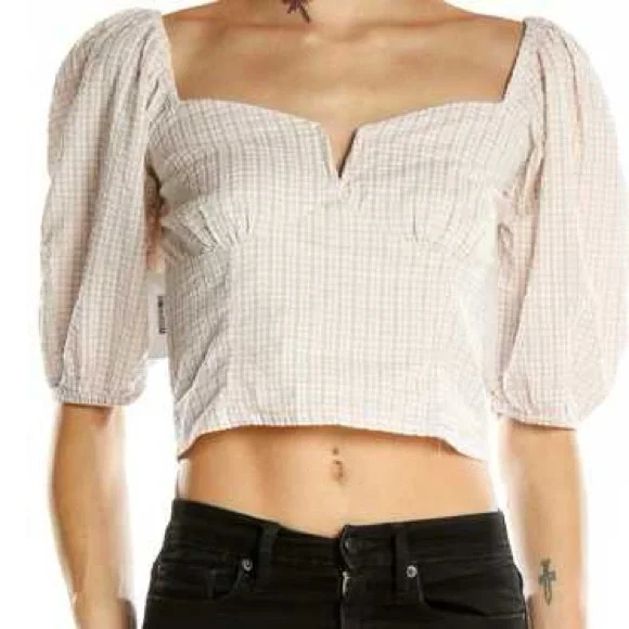 Abercrombie‎ puff sleeve blouse large