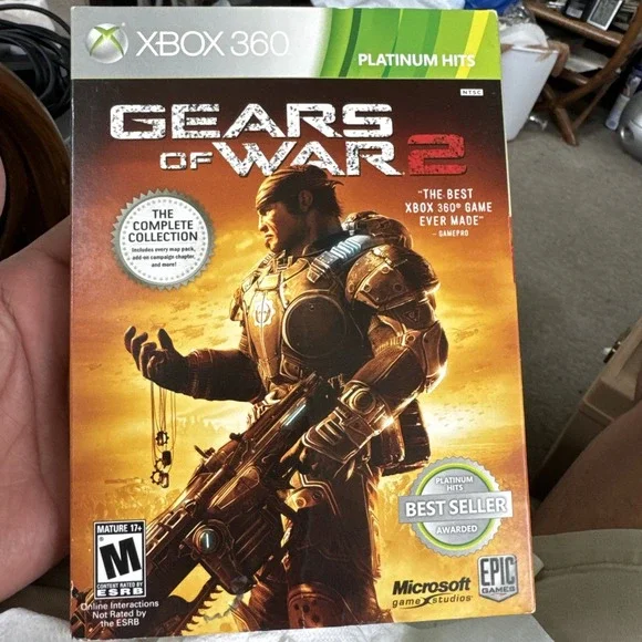 Gears of War 2 Microsoft Xbox 360 Platinum Hits with Slipcover CIB & 2 Map Codes