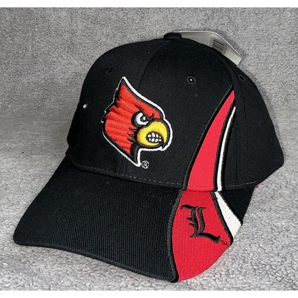 Louisville Cardinals Team Colors Strap Back Cap Hat with Embroidered‎ Logo