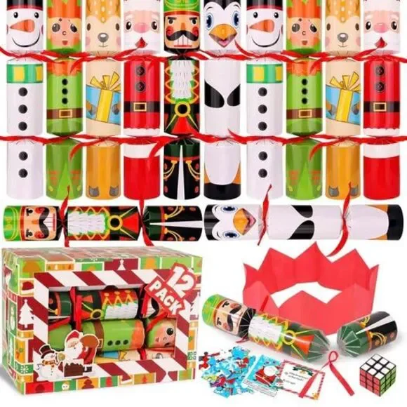 12 Pack Christmas No-Snap Party Table Favors, Christmas Party Supplies