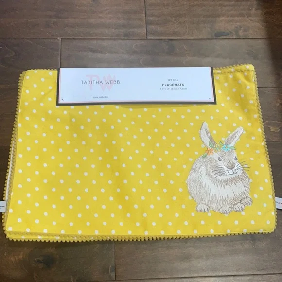 Tabitha Webb Anthropologie set of 4 Easter placemats