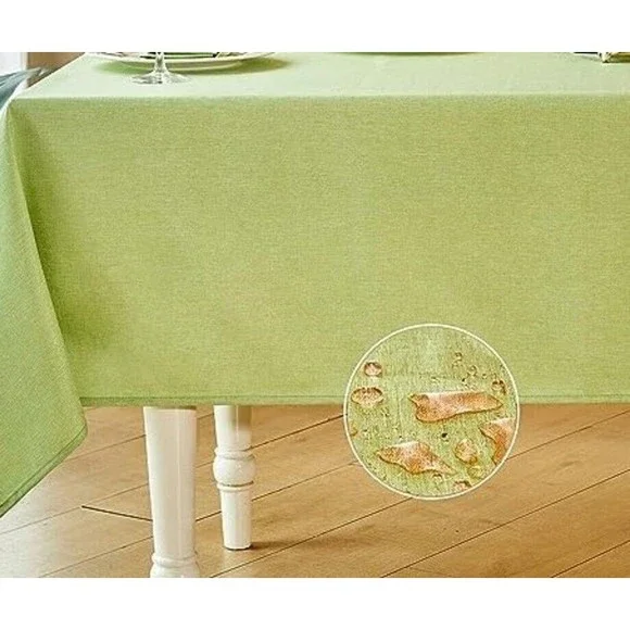 Mebakuk Green 52x70 Rectangle Water Resistant Tablecloth New in Package