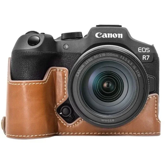 Genuine Real Leather Half Case Grip for Canon EOS R7
