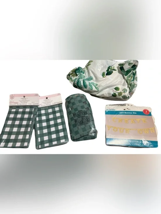 Party Favor Bags + Tablecloth or BackDrop + DIY Banner Kit!