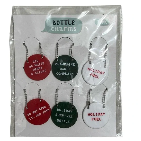 NWT Christmas Holiday Wine Bottle Gift Charms