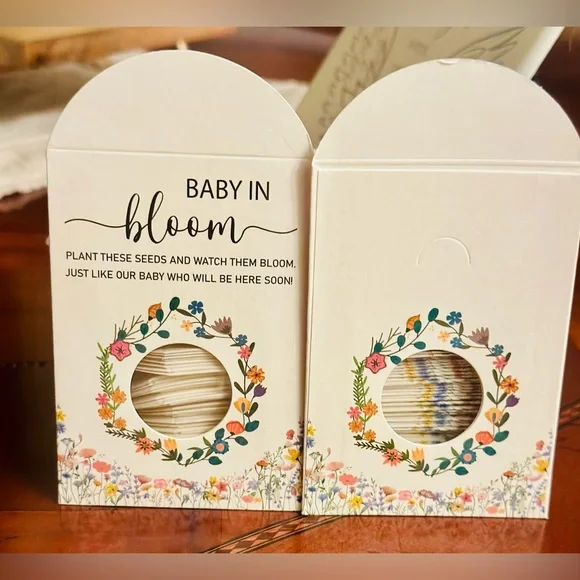 Baby in Bloom seed packets Pack of 50 not filled Fold over Closure Slot NIP
