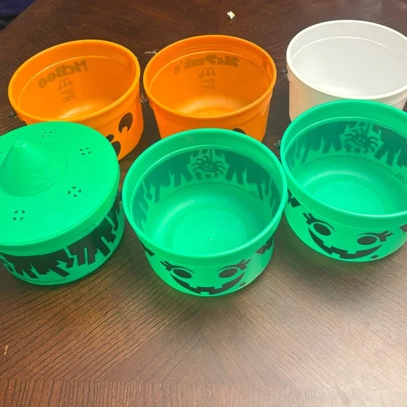 Vintage 1986 McDonald's Halloween Buckets- Lot of 6