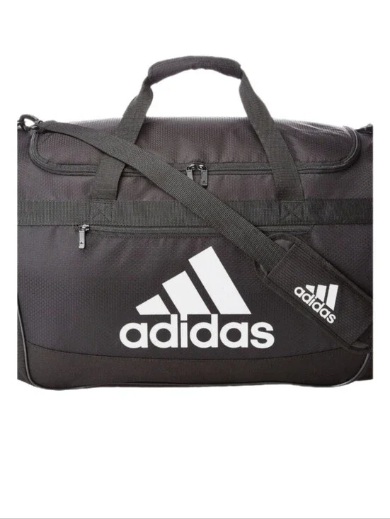 Adidas Defender XS Duffle Bag 18x10.5x9.5 Black White Logo Gym Sports Travel